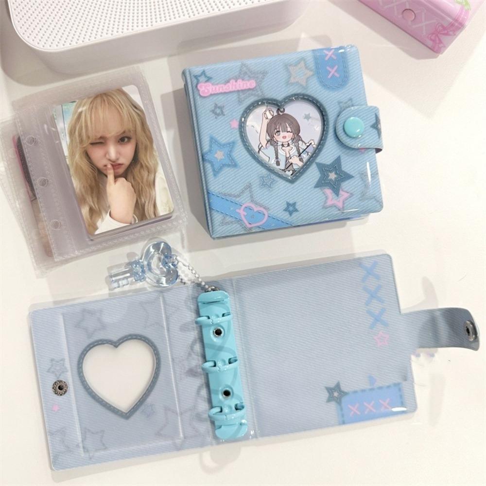 Fashion Sweet Lace Denim Style Card Album 3 Inch Mini Idol Card Collect Book Loose leaf detachable PVC Photocard Binder