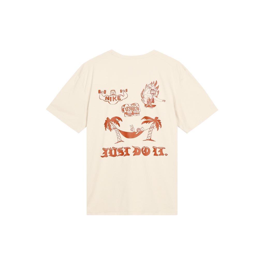 Nike Dri-FIT UV Hyverse Stampa Grafica Lettere Posteriori Protezione Solare Asciugatura Rapida Manica Corta Top Fitness Uomo Top Sabbia Bianca FB6895-126