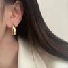 1Pair PONYKISS Minimalist Water Drop Stud Earrings for Women, Trendy Gold/Silver Color Light Luxury Teardrop Earrings, Smooth Polished Metal