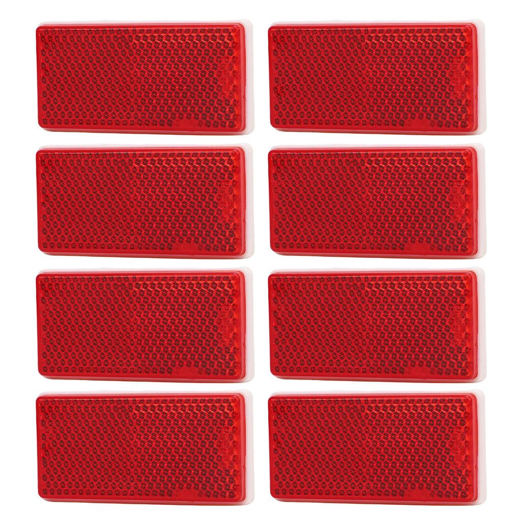 8Pcs Rectangular Reflectors Water Proof Self Adhesive Rectangular Reflective Stickers for Trailer Truck Tractor Boat