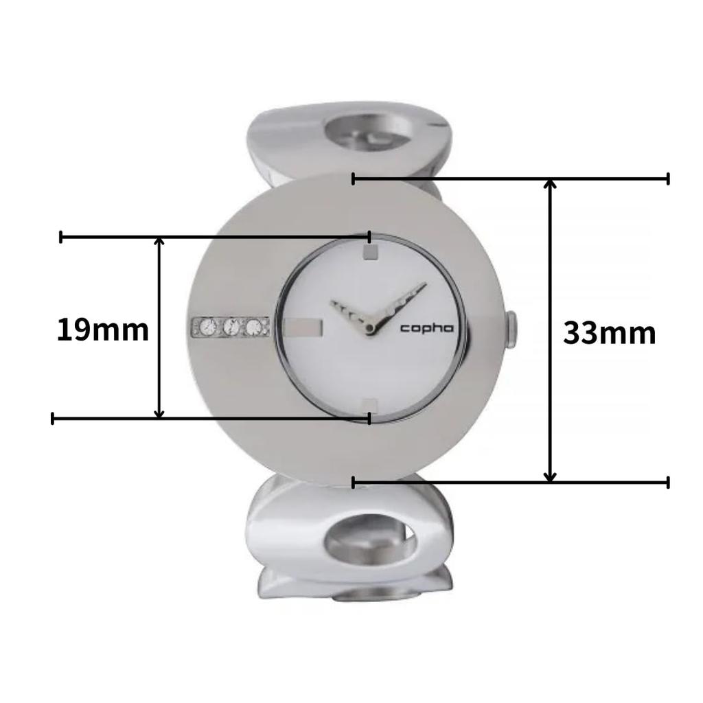 COPHA O Dress Limited Rhinestone Stylish and Elegant Lightweight Quartz Officially White Dial with Silver Bracelet Women's Watch, Edition, Finish,