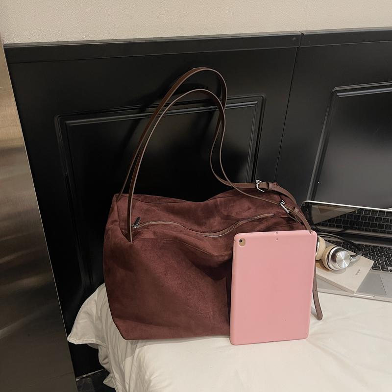 Tote Bag Large Capacity Suede Pillow Bag Women's Shoulder Crossbody Bag