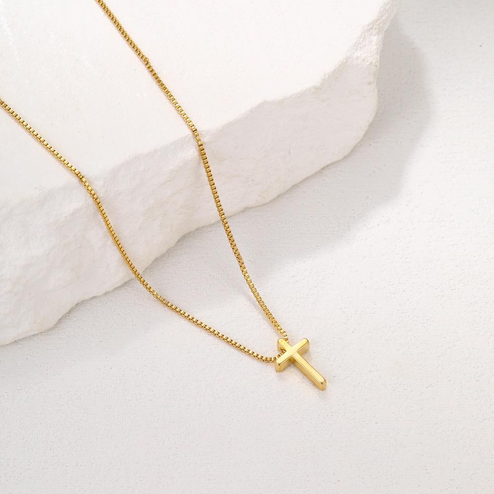 iF ME Halskette Gold Silber Kette für Frauen Kreuz Anhänger Choker Einfache Accessoires Schmuck