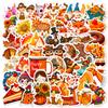 50 Thanksgiving Graffiti Stickers Turkey Apple Pie Fall Harvest Holiday Celebration Decorative Luggage Stickers
