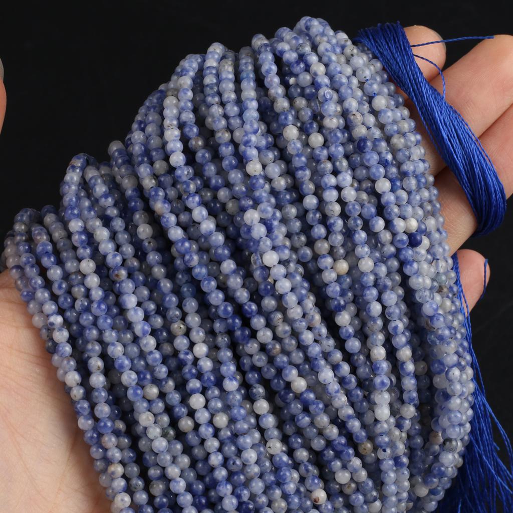Isolation Beads 2 MM Natural Stone Sodalite Round Beads For Jewelry Making DIY Necklace Bracelet Earrings Accessory