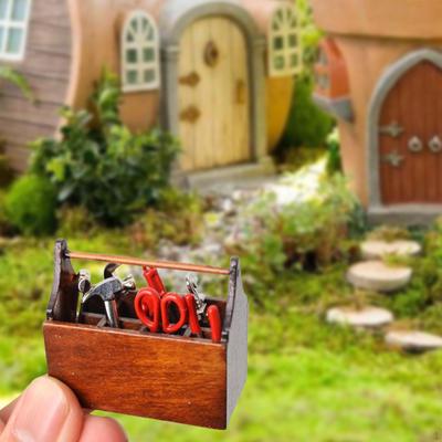 1/12 Miniature Repair Tools Box Pretend Play Toys Collections Scenes Simulated Craft Mini DIY