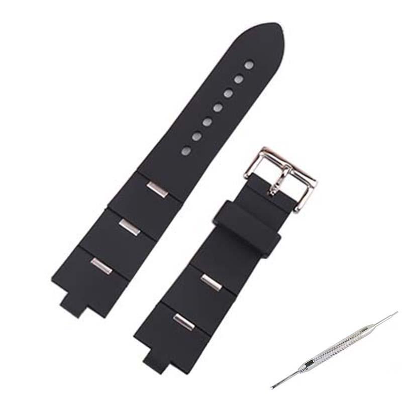 Waterproof Silicone Watch Strap with Buckle for 22-25mm, Unisex Outdoor Sports