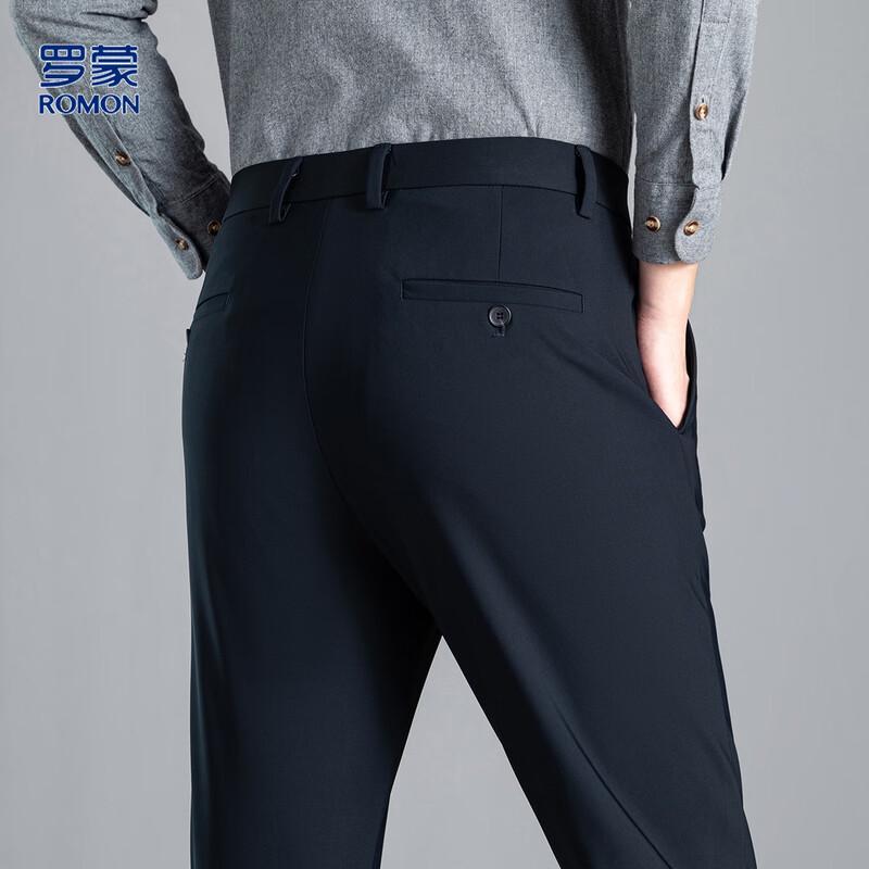 Romon Men's Business Casual Straight-Fit Pants