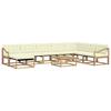 Outdoor Sofa Set 9 Pcs White and Cream Solid Acacia Wood
