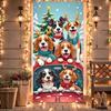 Dog Themed Christmas Banner Snowy Scene Puppy Red Truck Christmas Party Decoration Backdrop Xmas New Year Party Photo Props