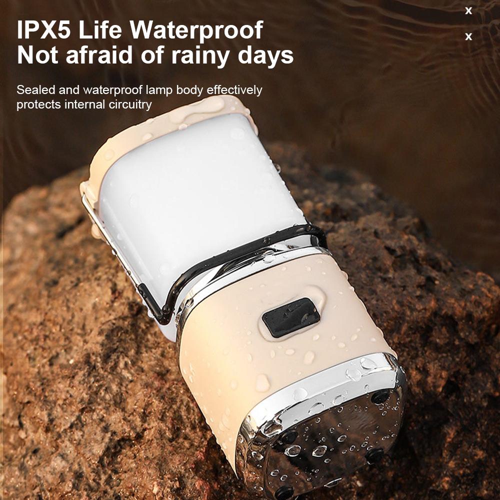 1PC Outdoor Portable Camping Light Retro Atmosphere Light With Handle Type-C Charging Emergency Flashlight