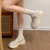 Black French Round Head Shallow Mouth Platform Single Shoes Women's Summer 2025 New Small Leather Shoes Versatile with Skirts Mary Jane Shoes