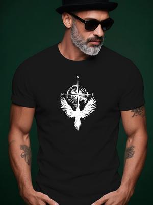 Summer Tshirt with Compass Phoenix Design - Breathable Ro...