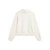 Li Ning Sports Lifestyle Series Solid Color Polo Neck Pullover Sports Sweatshirt Women Sweatshirt Off-White AWDU048-4