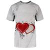 Summer New Love 3D Printed Men's and Women's Short Sleeves Loose and Slim Half Sleeve Shirt