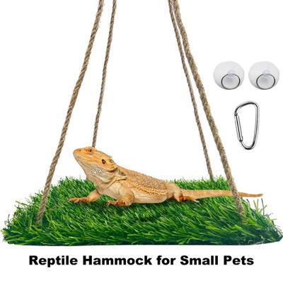 Reptile Hammock with Adjustable Rope Artificial Hanging Bed Small Pet Swing Mat