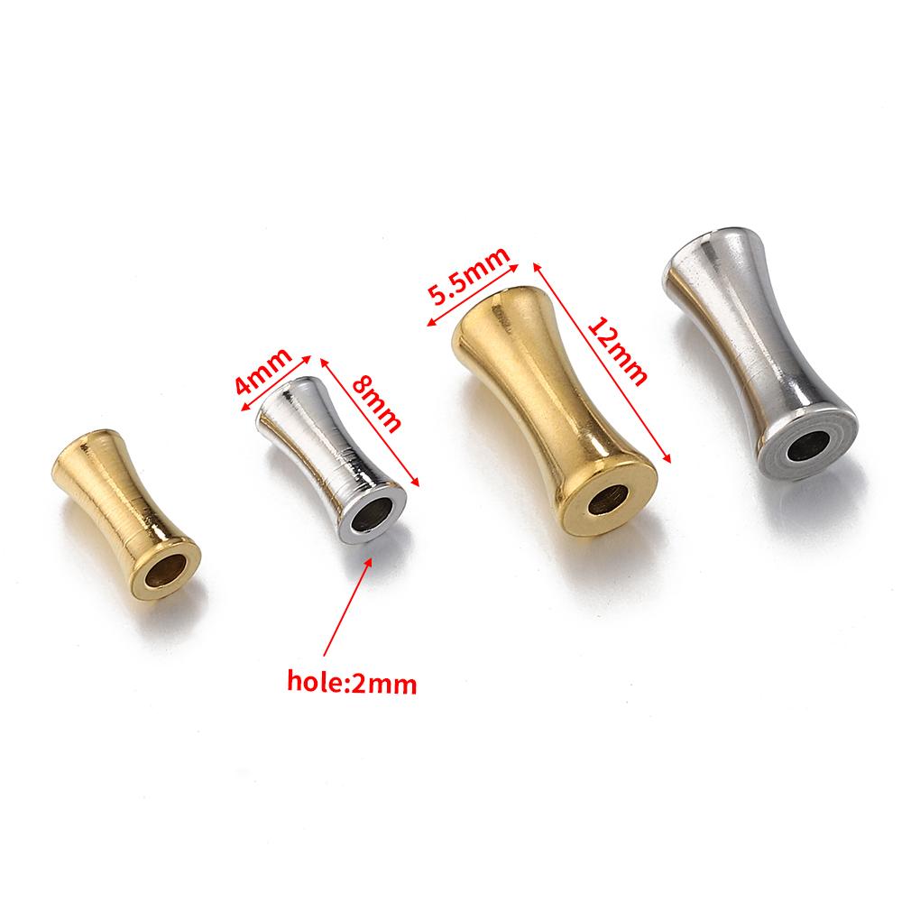 20pcs 10pcs Stainless Steel Tube Spacer Beads Gold Color Barrel Drum Beads Charms for Necklace Bracelet Jewelry Making DIY