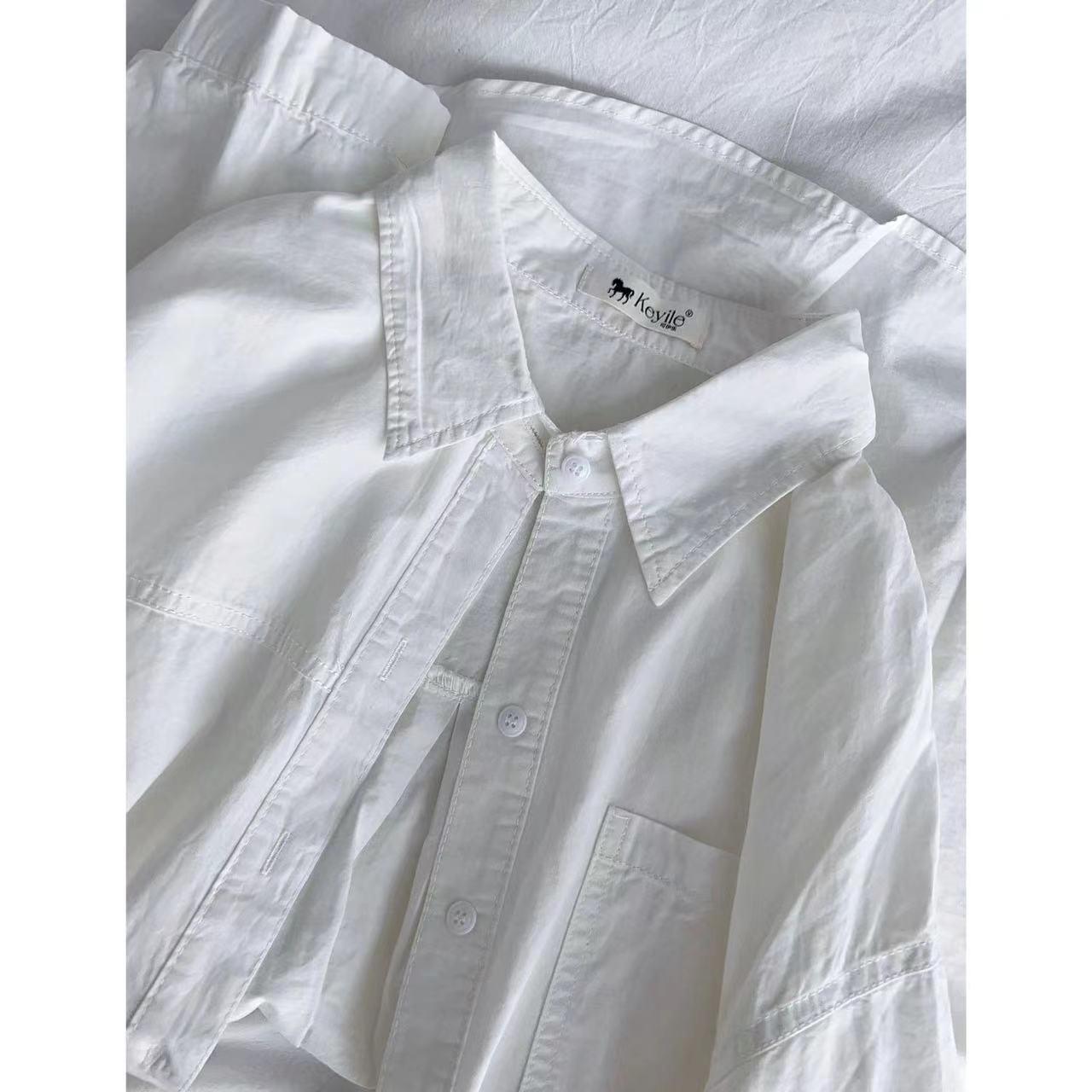 

Жіноча повсякденна вільна сорочка з довгим рукавом – весняний новий стиль 2024 року з вишивкою поні, прана бавовна, універсальний внутрішній шар M [Recommended for under 50 kg]