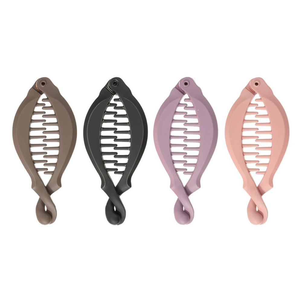 

4Pcs/Set Fish Shape Hair Clip Solid Color Fish Clip Hairpins Hair Accessories for Women Hair Clip Clamp Hair Accessories