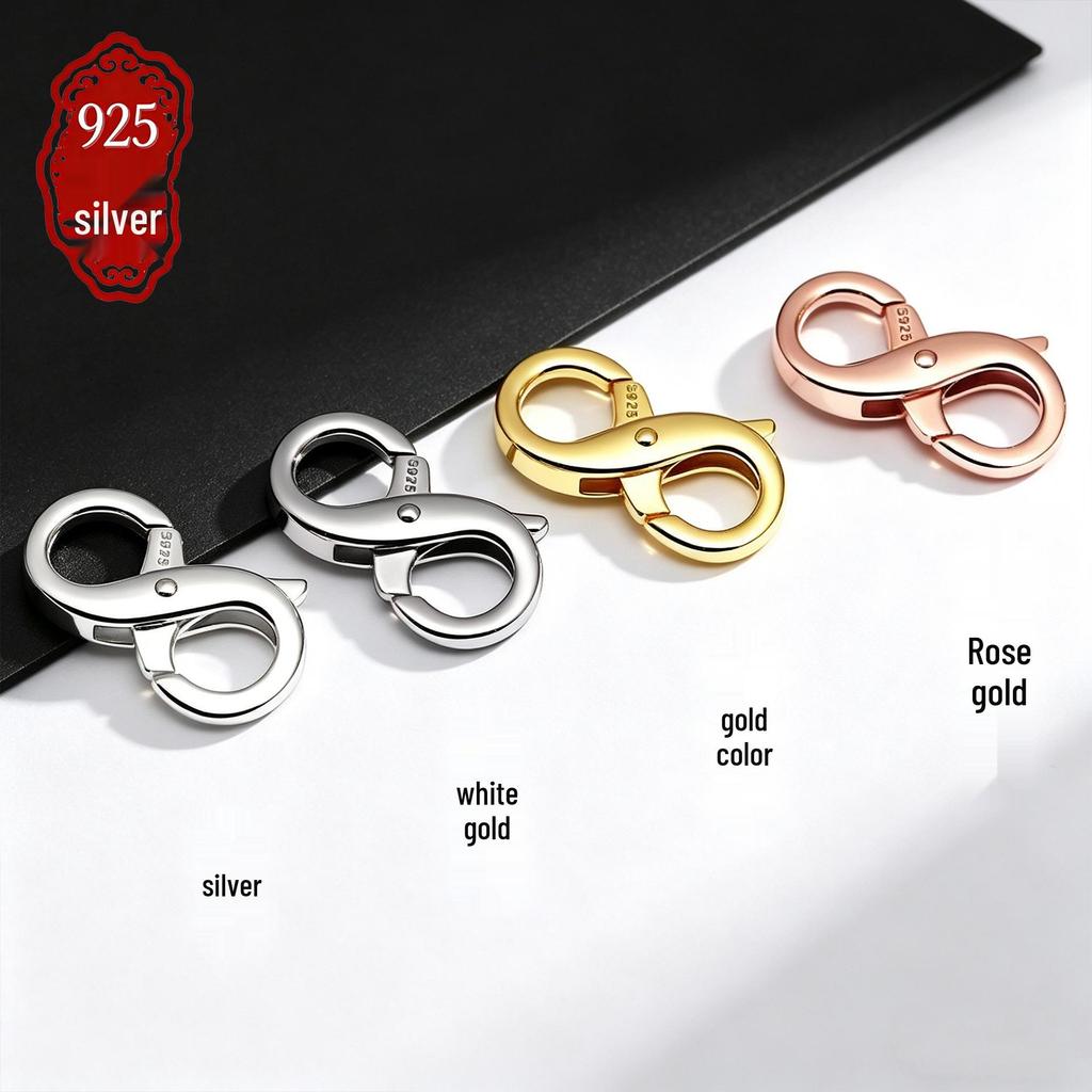 DIY Takı Bileklikler/Kolyeler için S925 Ayar Gümüş Sekiz Şekilli Kapatma Konektörü