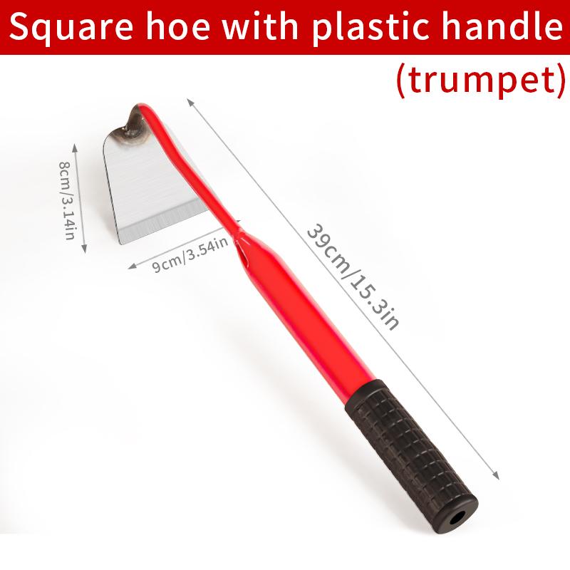 Carbon Steel Garden Hoe, Agricultural Weeding and Soil Loosening Tool, Durable Metal Hoe for Gardening