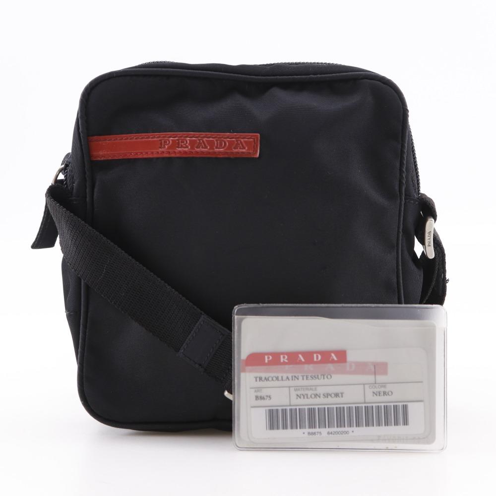 PRADA SPORTS Pochette Shoulder Bag B8675 NERO Black Nylon Unisex Used