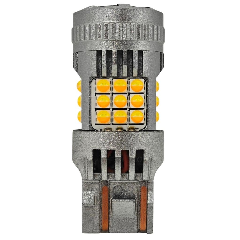 2 Pcs W21/5W LED Bulb 7443 12-24V White-amber Error-free Powerful