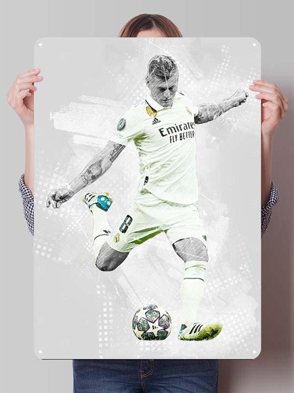 Toni Kroos Posters Football Player Sign Gamer Room Decoration Custom Metal Tin Signs for Room Wall Art Decoration Bathroom Decor