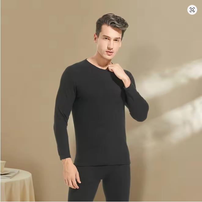 Men's Autumn Winter Cashmere Silk Soft Suit Comfortable Warm Underwear with Thickened Plush Set for Men Women Thermal Clothing