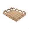 Hand Woven Tray with Handles Handwoven Handle Beige Home Storage