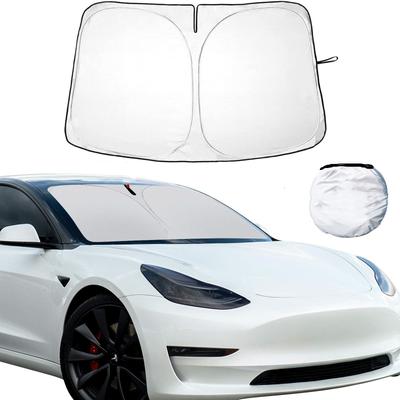 Sonnenschutz für Tesla Model 3 / Y, Verdickter faltbarer Windschutzscheiben-Sonnenschutz mit Wärmeisolierung, UV-Schutz