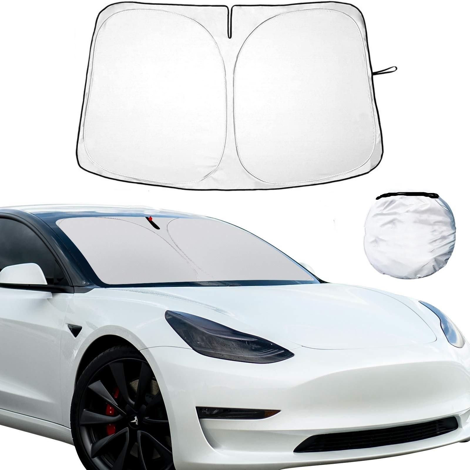 

Sunshade For Tesla Model 3 / Y, Thickened Folding Windshield Sun Protector With Heat Insulation Uv Blocking серебряный