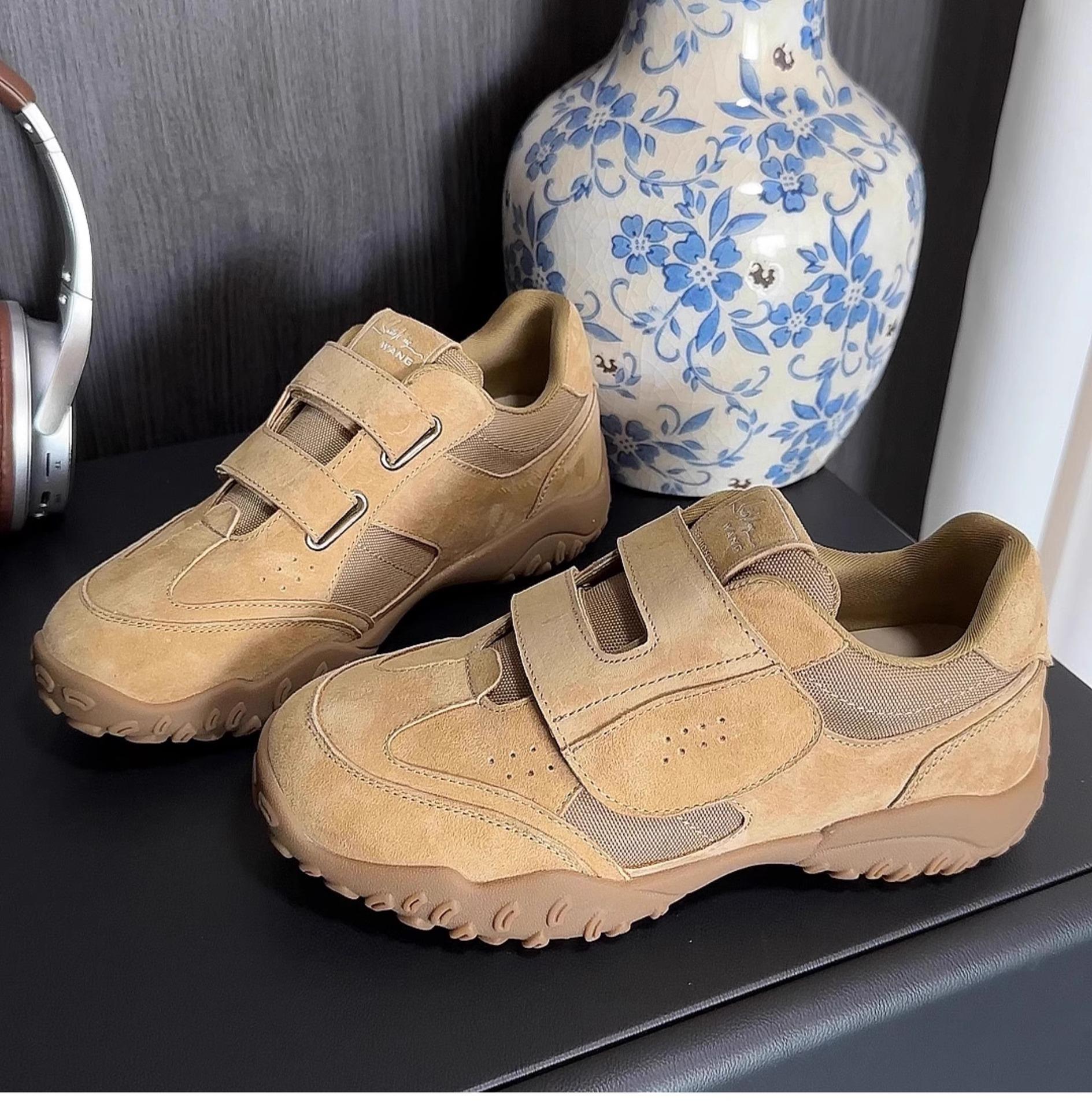 

Нишевые ретро немецкие тренировочные кроссовки женские 2025 новая мода универсальные на липучках нескользящие повседневные спортивные кроссовки Форрест Гамп 40