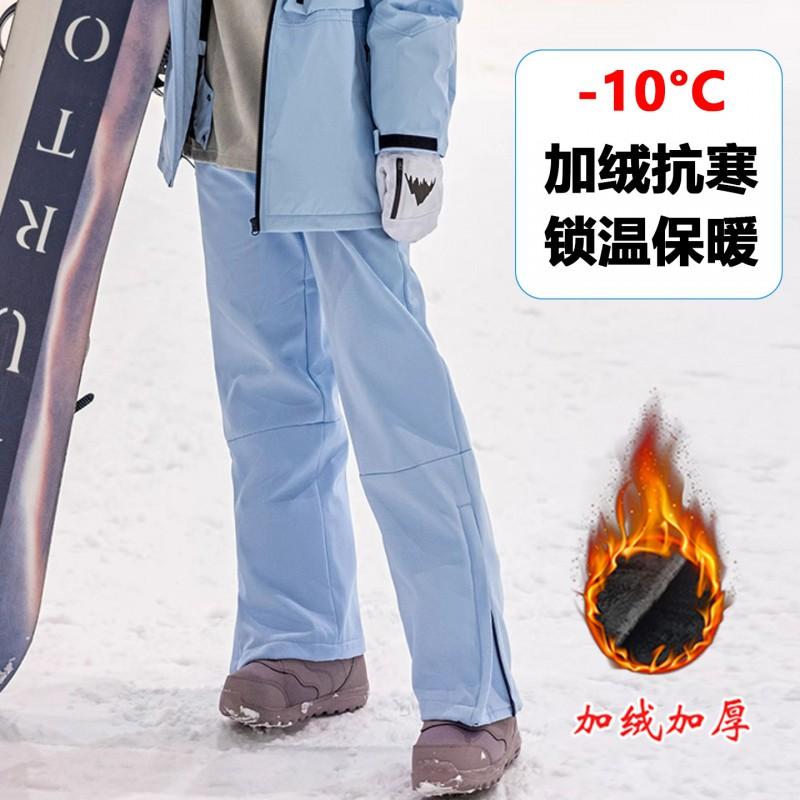 Men Women Winter Ski Pants Waterproof Windproof Thermal Fleece Lined Outdoor Hiking Snowboarding Trousers