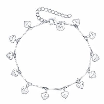 Silver Color Pretty Nice Leaf Chain Bracelet Fashion Charm Anklet Wedding Cute Women Lady Party Gift Lh037
