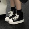 Fashion Women Platform Ankle Sneakers High-Top Lace-Up Canvas Shoes for Women Spring Autumn Trendy -Design Sneakers Zapatos De Mujer