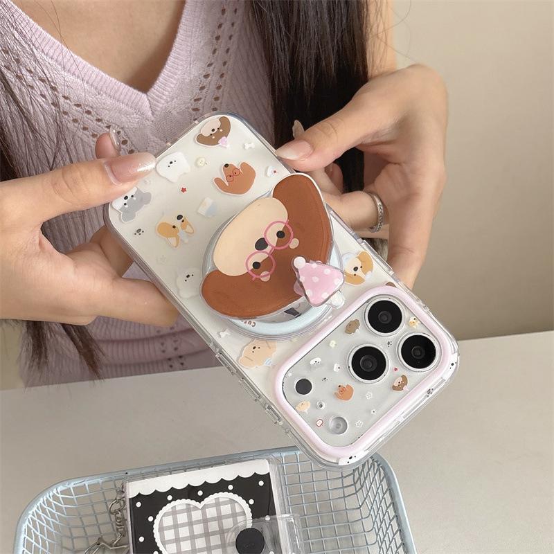 Adorable Dog-Themed Magnetic Phone Case for iPhone 17/16 Pro Max/15 Pro