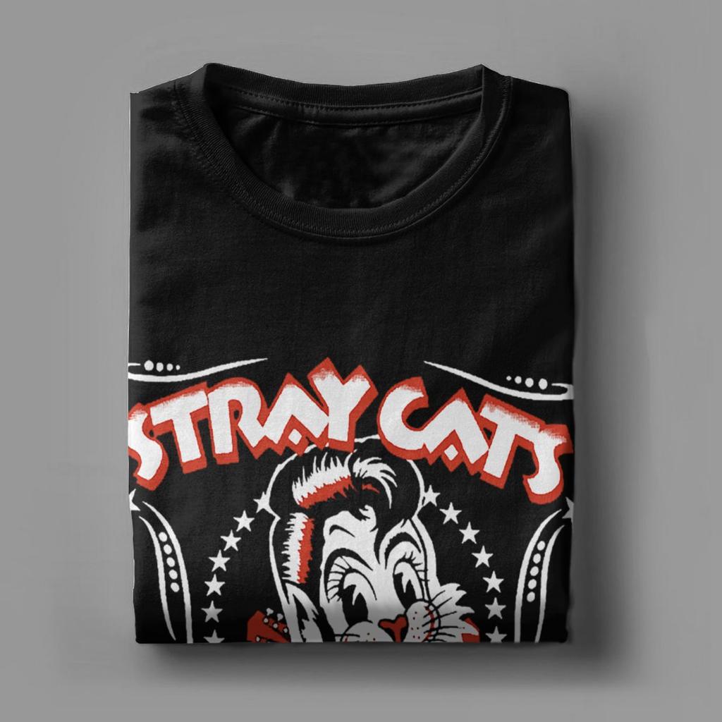 Stray Cats Band Men T Shirt Fashion Tee Shirt Short Sleeve O Neck T-Shirt 100% Cotton Gift Idea Clothes