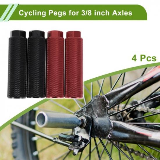 

4 Pcs Bike Pegs 100mm Bicycle Backseats Stands Cycling Foot Pegs Black Red
