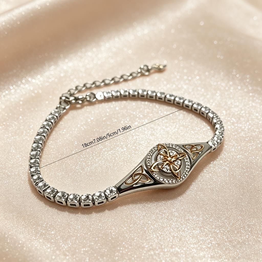 Two-piece Celtic Knot Zircon Jewelry Set Exquisite and elegant Light Luxury High-End Sense Daily outfit coordination The first choice for gifts on
