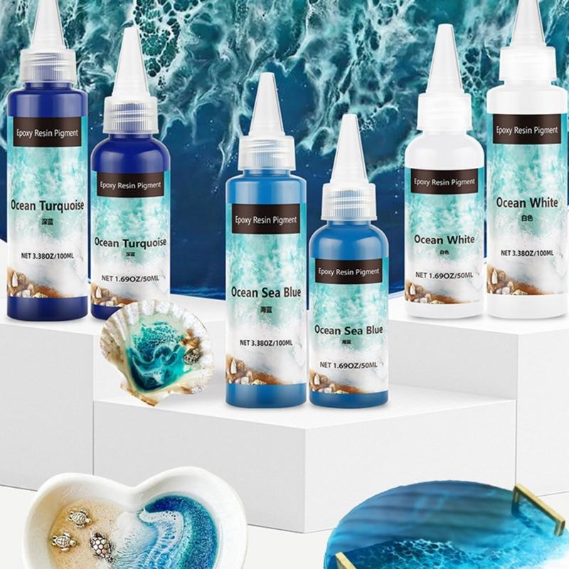 100ml Epoxy Resin Pigment Set with Colors High Concentration Opaque Resin Dye for UV Resin Crafts and Cell Effects