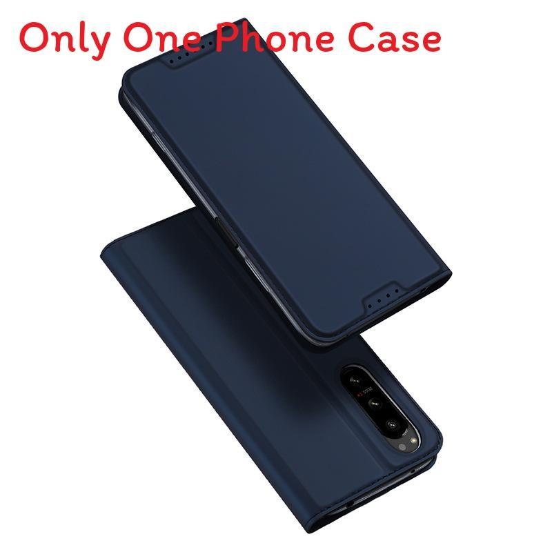 

Для Xperia Sony 1 Vii Чехол Кожаная Подставка Обложка Держатель для Карт С Противоударным Дизайном синий