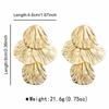 E11181 Retro Metal Eco-friendly Pleated Texture Earrings, Light Luxury Leaf Geometric Earrings, Earrings for Women
