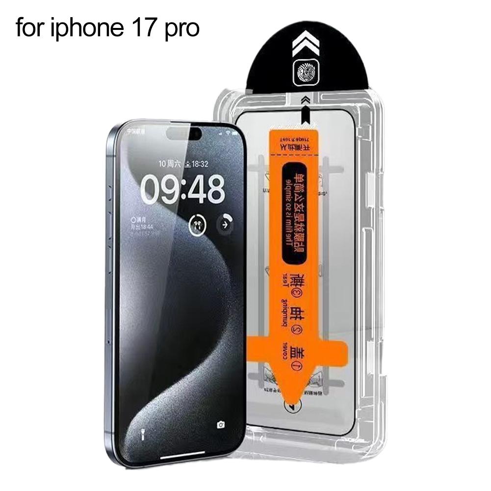 HD Clear Dust Free Screen Protector Tempered Glass Film For iPhone 17/Pro/ Pro Max/Air Bubble Free Easy Installation Set