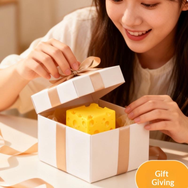 1Pcs Soft Butter Cheese Fidget Toys Square Cheese Squeeze Toys Slow Rebound Push Stress Relief Sensory Toy Christmas Present