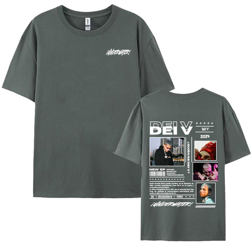 Rapper Quien Es Dei V Underwater Tour Graphic T Shirt Men Women Vintage Fashion Hip Hop Street Tshirts Casual Cotton Tshirt