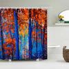 3D European Town Rural Forest Landscape Printing Bathroom Waterproof Shower Curtain Polyester Curtain Home Decoration Curtains