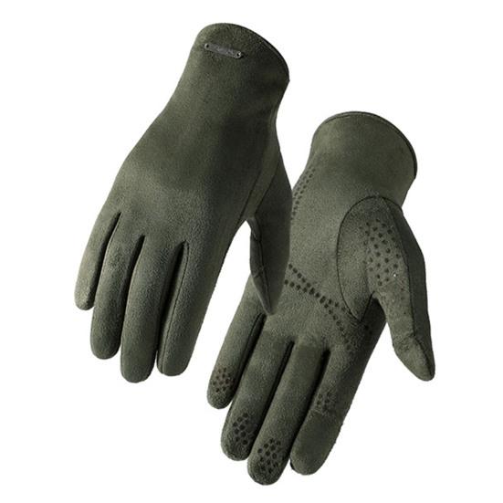 Уличные перчатки, привлекательные, с полным пальцем, удобные, зимние, утолщенные, замшевые, с сенсорным экраном, для езды на велосипеде, повседневная одежда