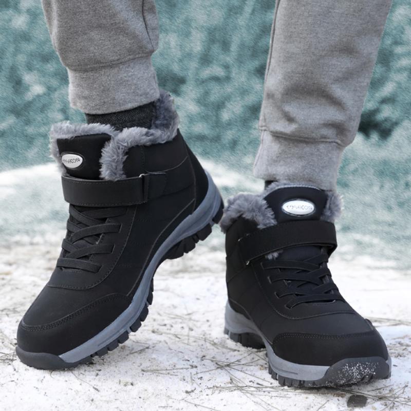 Vinter Herrestøvler for Kvinner Pu Lær Vanntette Sneakers Mann Klatring Fritidssko Unisex Utendørs Vandrestøvler