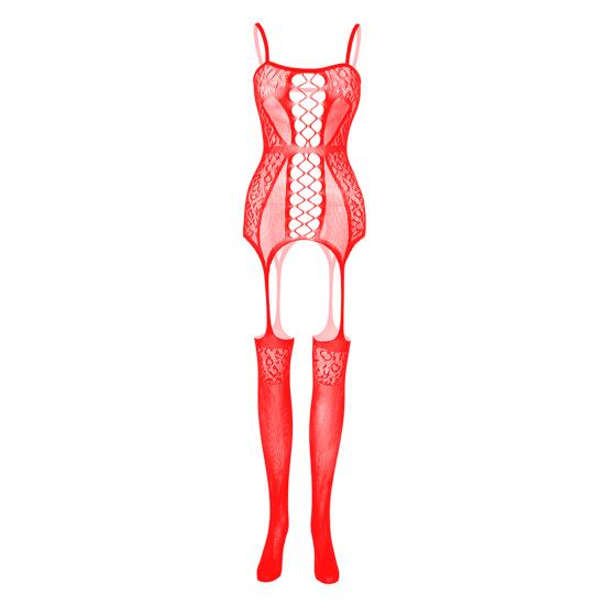 Women Sex Jumpsuit Hollow Out See-through Lace Fishnet Sleeveless High Elasticity Thin Skinny Off Shoulder Lady